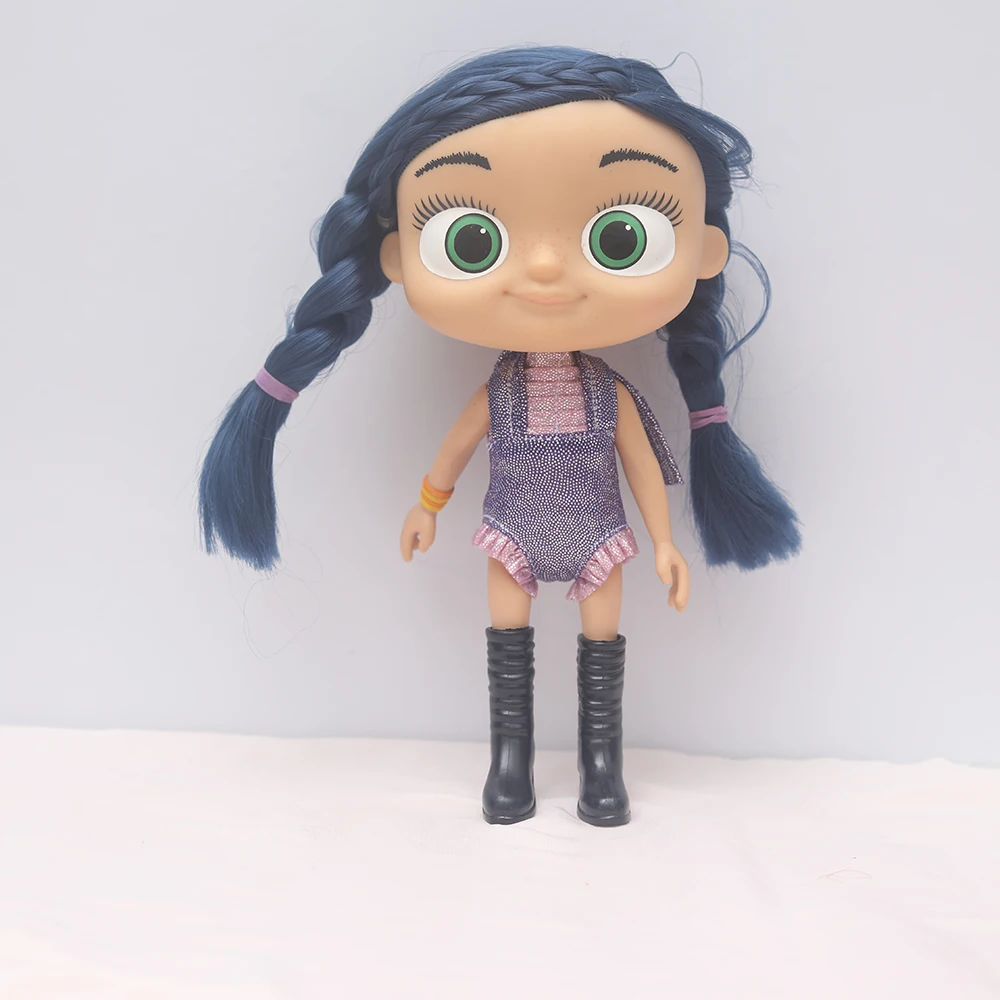 Кукла с большой головой 22 см 1/6 BJD Dolls Jointed Cute Angry Wink Face Short Hair Doll with Shoes Nude Body for Girls DIY