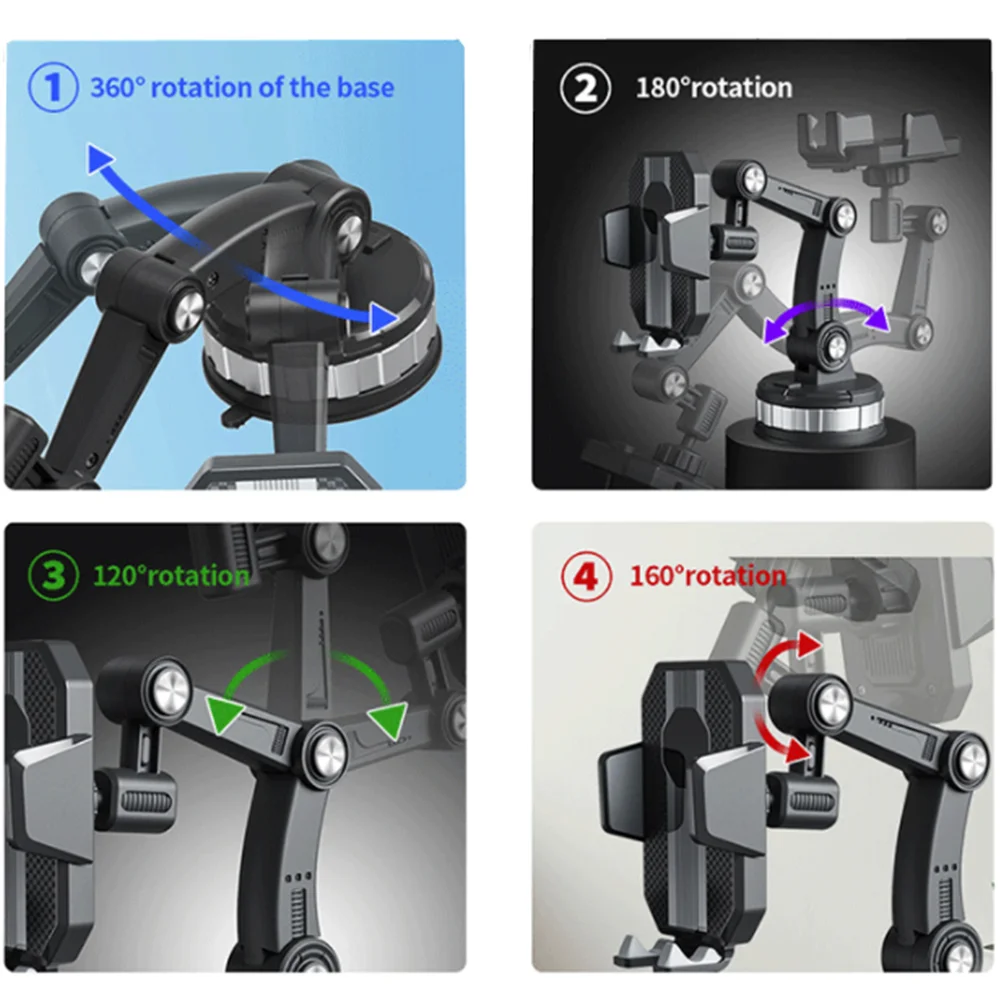 Car Truck Phone Mount Holder Heavy Duty Suction Cup in Car Dashboard Windshield Long Arm Stand for iPhone 14 Samsung Smartphone