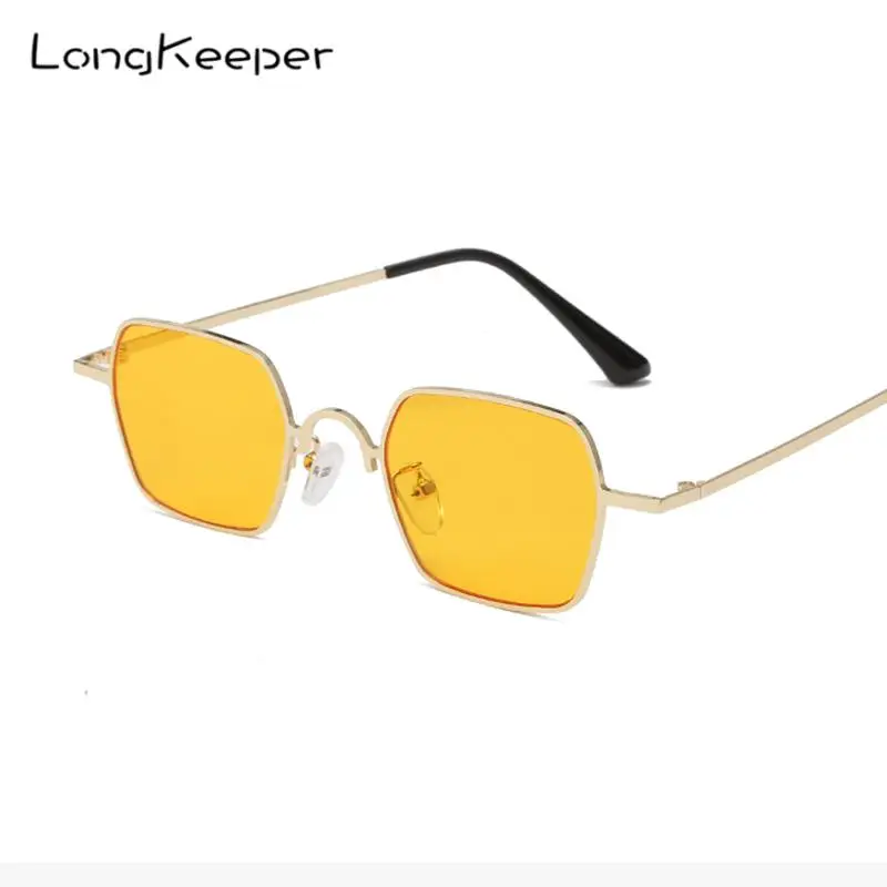 

Женские винтажные маленькие квадратные очки, желтые солнцезащитные очки с прозрачными линзами, для путешествий, улицы, с УФ-защитой, 2022