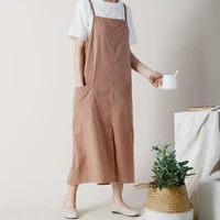 Japanese-style pure cotton small fresh literary apron home kitchen cooking milk tea shop flower shop overalls apron