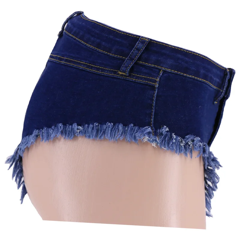 Летние новые женские джинсовые шорты с высокой талией и бахромой