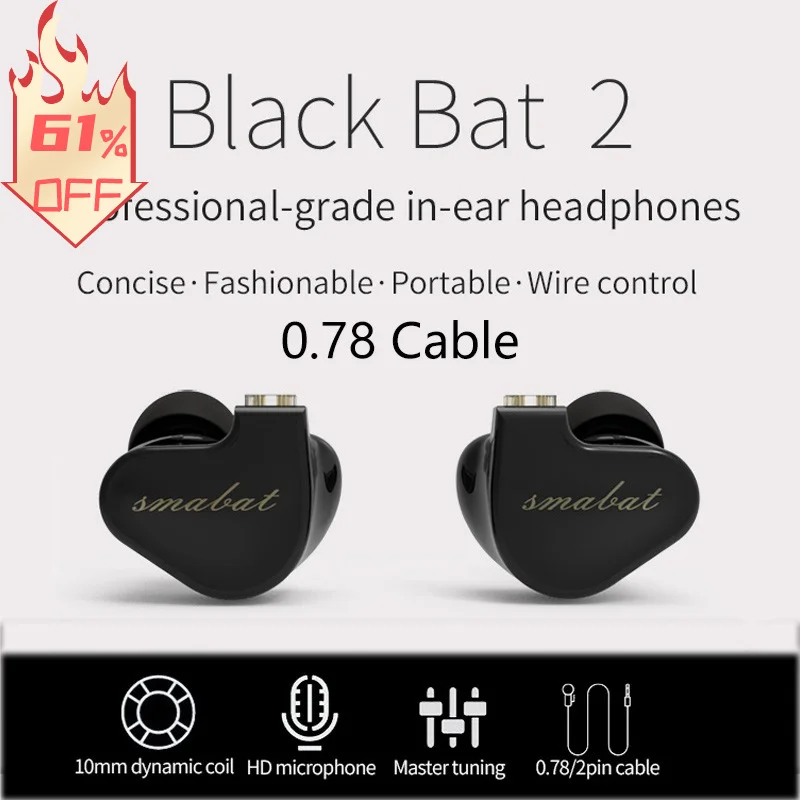 Умные наушники BlackBat Hi-Res, наушники-вкладыши с монитором, спортивные наушники с шумоподавлением, Hi-Fi гарнитура, Новое поступление!