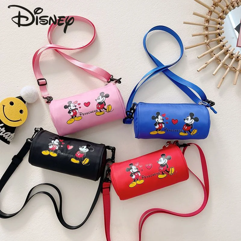 

Disney Mickey Children's Crossbody Bag High Quality Cylinder Boys' Shoulder Bag Cartoon Fashion Multifunctional Storage Bag