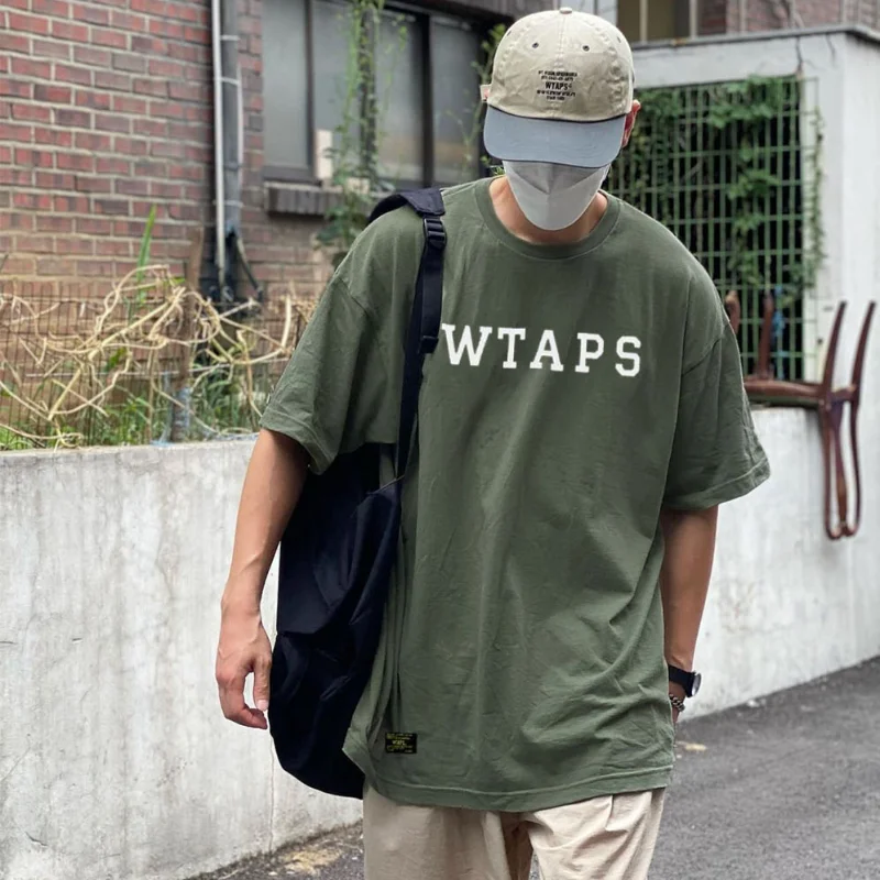 

Мужская хлопковая футболка с коротким рукавом, с буквенным логотипом