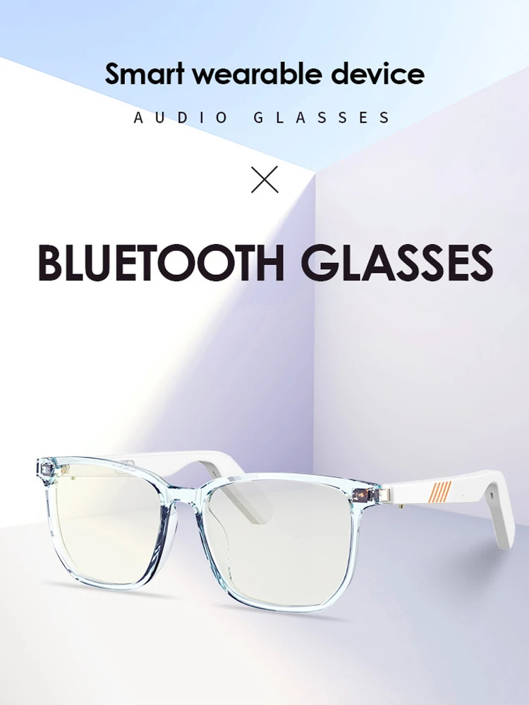 Gafas de Audio inteligentes para hombres y mujeres, lentes con música, antiluz azul, altavoz de oreja abierta, Control de voz, Bluetooth 5,0