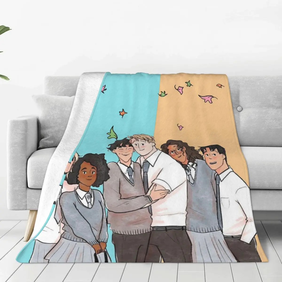 

Heartstopper Yaoi Wool Blanket Nick Charlie Lgbt Boy Love Fashion Throw Blankets for Sofa Bedding Lounge 125*100cm