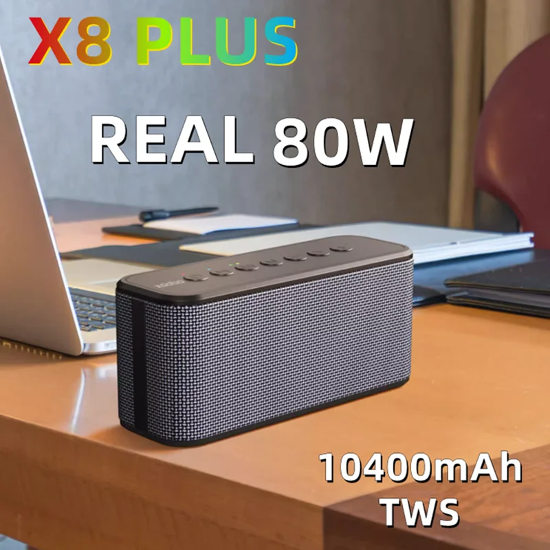 XDOBO X8 Plus 80W Portable Wireless Bluetooth Speaker Soundbar BT5.0 Power Bank TWS Subwoofer Battery 10400mAh Audio Player