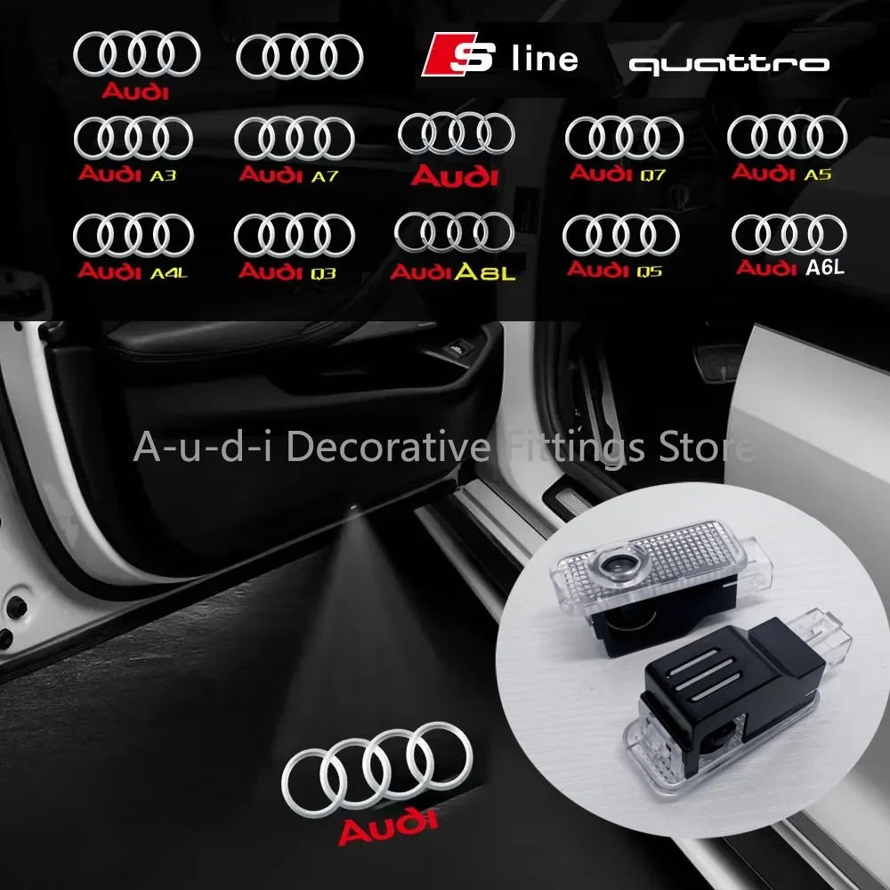 2CS/4PCS автомобильные двери светодиодный лазерный приветственный свет Audi quattro Gecko