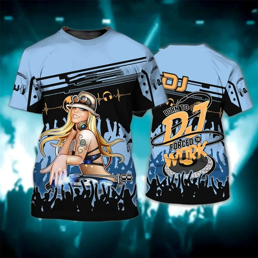 

DJ Rock Music 3D Print Summer Men's O-Neck T-shirt Casual Short Sleeve Oversized T Shirt Fashion Streetwear Trend Men Clothing