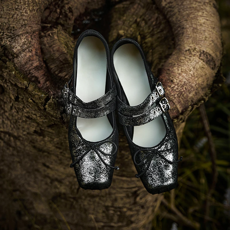 Женские туфли из овечьей кожи Туфли Мэри Джейн в ретро-стиле на каблуке