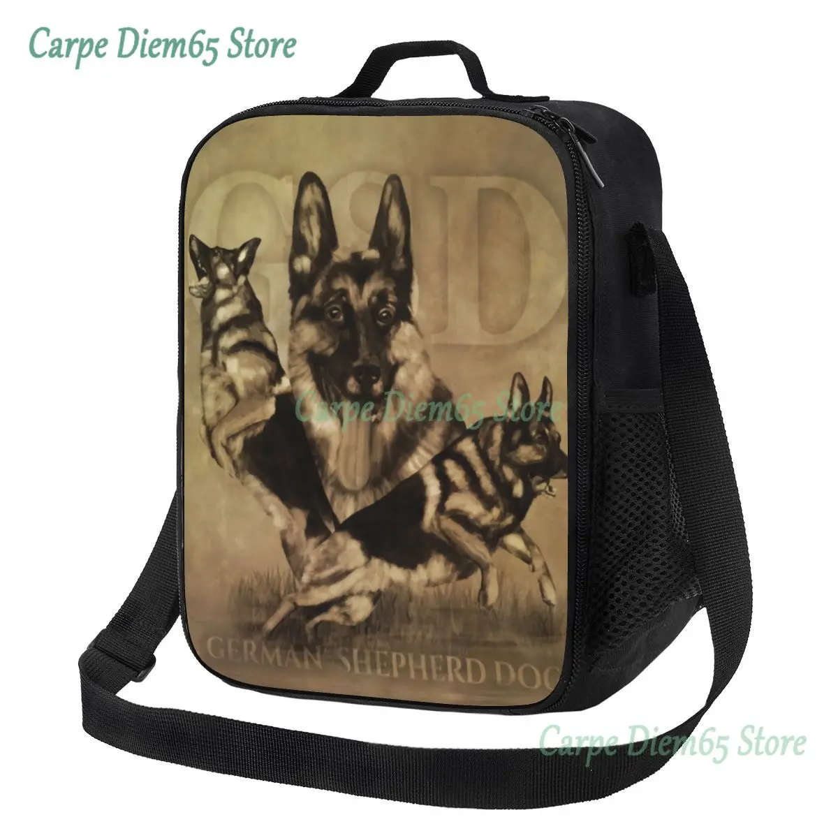 

Cute German Shepherd Insulated Lunch Bag for Women Alsatian Wolf Dog Cooler Thermal Lunch Box Beach Camping Travel