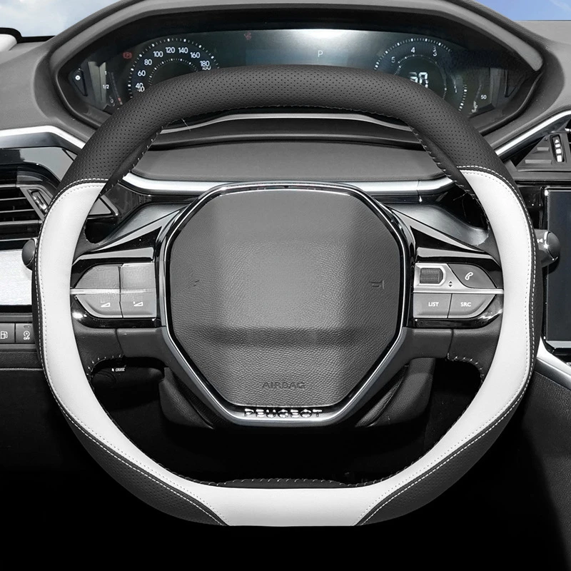 Для Peugeot 408 2022 2024 кожаный чехол на руль без ручного шитья ультратонкий