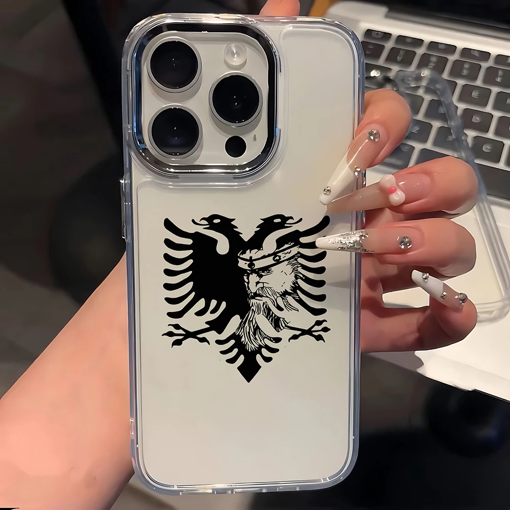 Чехол для телефона с албанским орлом для iPhone 17 16e 16 15 14 13 12 11 mini Pro Max X XR XSMAX 8 7 Air Plus, прозрачный мягкий чехол (art.: 3920d031ce2a0) - 3920d031ce2a0