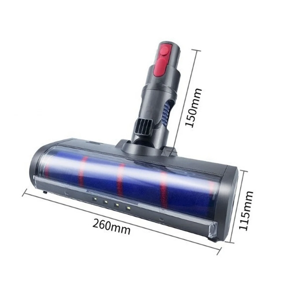 For Dyson Vacuum Cleaner V7 V8 V10 V11 Universal Soft Velvet Double Row Rolling Brush with Lamp Floor Head B | Бытовая техника