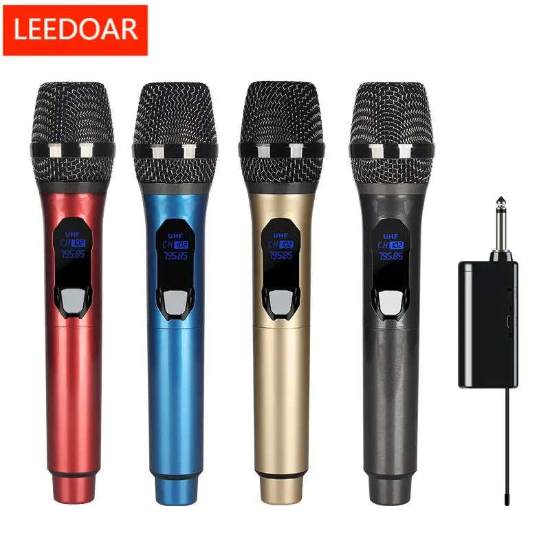 

Wireless Microphone 2 Channels UHF Professional Handheld Mic Micphone Micro For Karaoke Meeting 50 Meters Sing Song KTV Singing