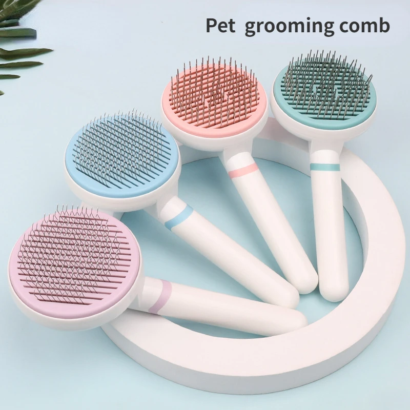 

Pet Comb One Click Hair Removal Comb Beauty Cat Comb Massage To Remove Floating Hair Opening Comb Self-cleaning Needle Comb