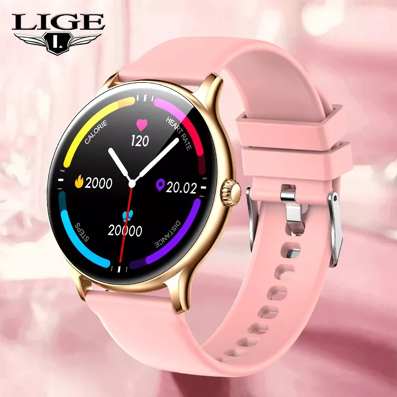 

LIGE 2022 Women Smart Watch Men Full Touch Screen Bluetooth Call Heart Rate Blood Pressure for Android IOS Ladies Smartwatch Men