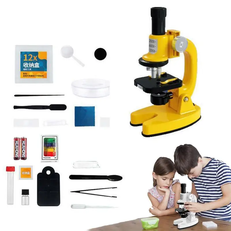 

Kids Zoom Biological Microscope Lab Led 1200x School Science Experiment Education Scientific Toys Gifts For Children