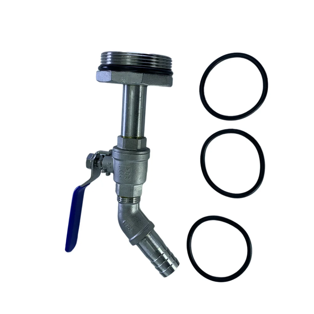 

20mm Caliber Wood Barrel Faucets Anti-leakage 304 Stainless Steel Ball Valve DN15 Outlet 0.5-inch 45 Degrees Tilted Nozzles
