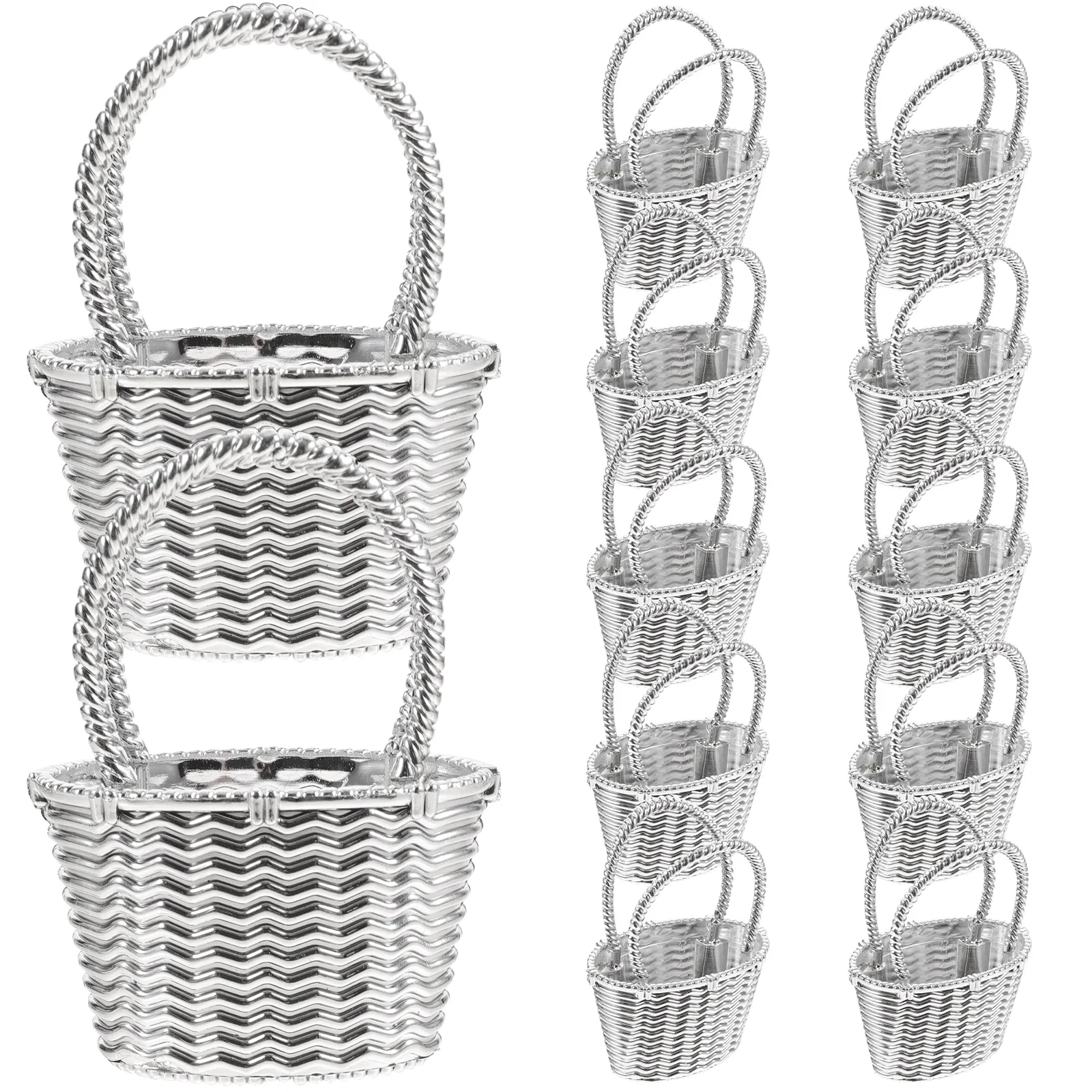 

12 Pcs Candy Box Party Treats Holder Mini Handheld Baskets Handles Small Favors House