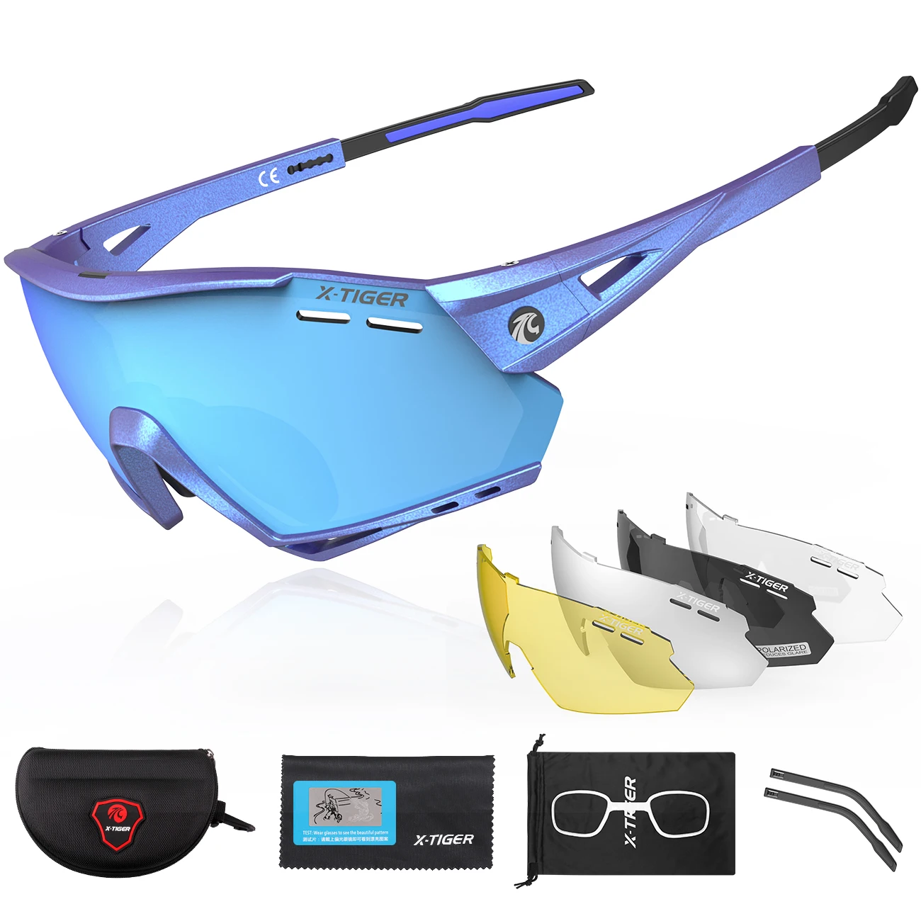 X-Tiger Polarized Cycling Glasses Bicycle Glasses Sport Men Sunglasses MTB Road Bike Cycling Goggles