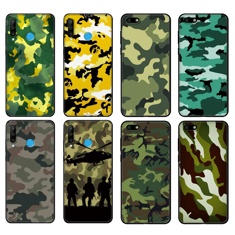 

Black tpu Case For Huawei Honor 20 Lite 10 10i 20S 30S 30 Case Honor 7A 5.45 7s 7C 5.7 Case Cover Army Camouflage