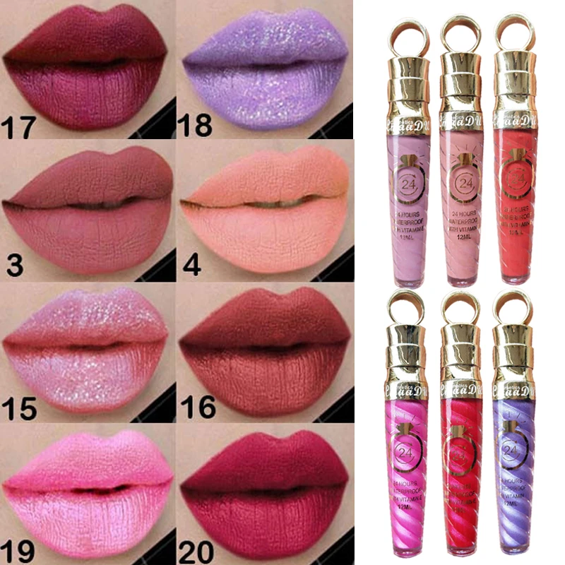 

20 Colors Lipstick Waterproof Long Lasting Matte Shimmer Mental Beauty Lip Gloss Nude Glitter Lip Gloss Beauty Red Lip Tint New