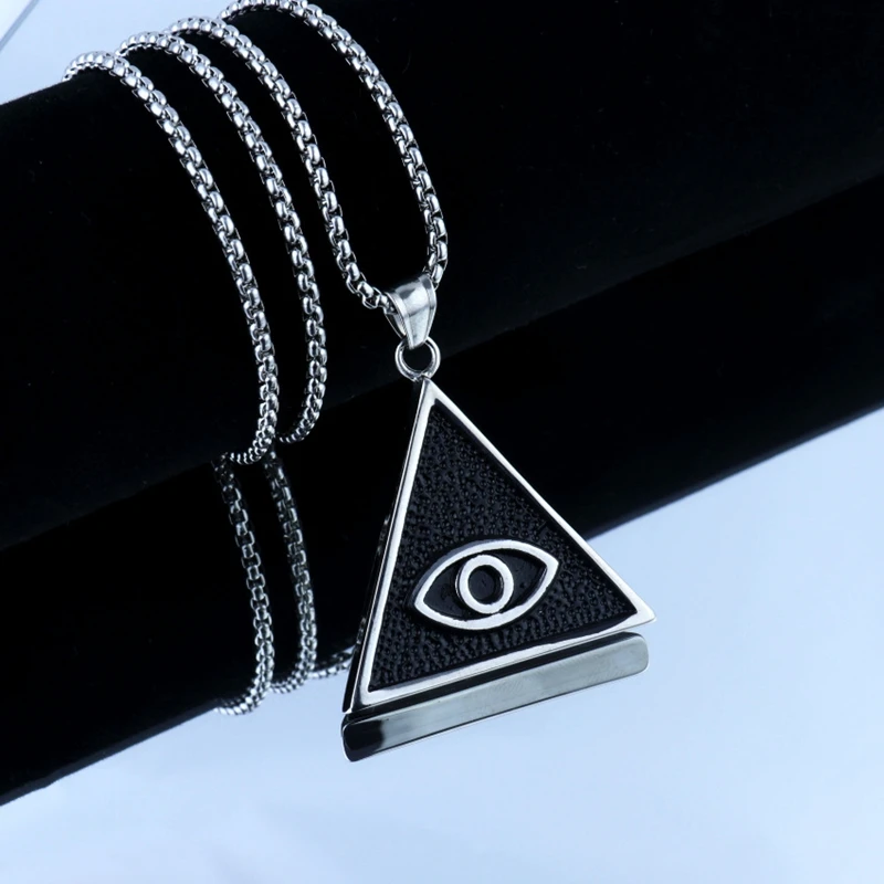 

Fashion Goth Horus Eye of God Titanium Steel Necklace Devil's Eye Punk Hipster Pendant Necklace Jewelry Stainless Steel