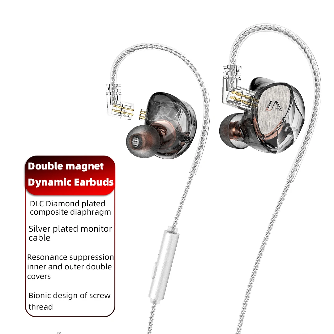 

DLC Double Magnet Dynamic Earbuds Gaming Headphones Wired HiFi Noise Cancelling Gaming Earphones Gamer In-Ear Earpiece Headset
