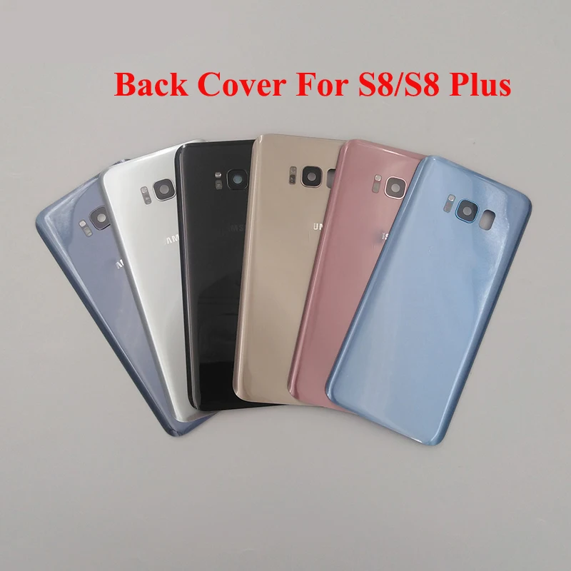 

Задняя крышка корпуса для Samsung Galaxy S8 G950 G950F S8 Plus S8 + G955 G955F крышка аккумулятора задняя дверь Сменный Чехол + объектив камеры