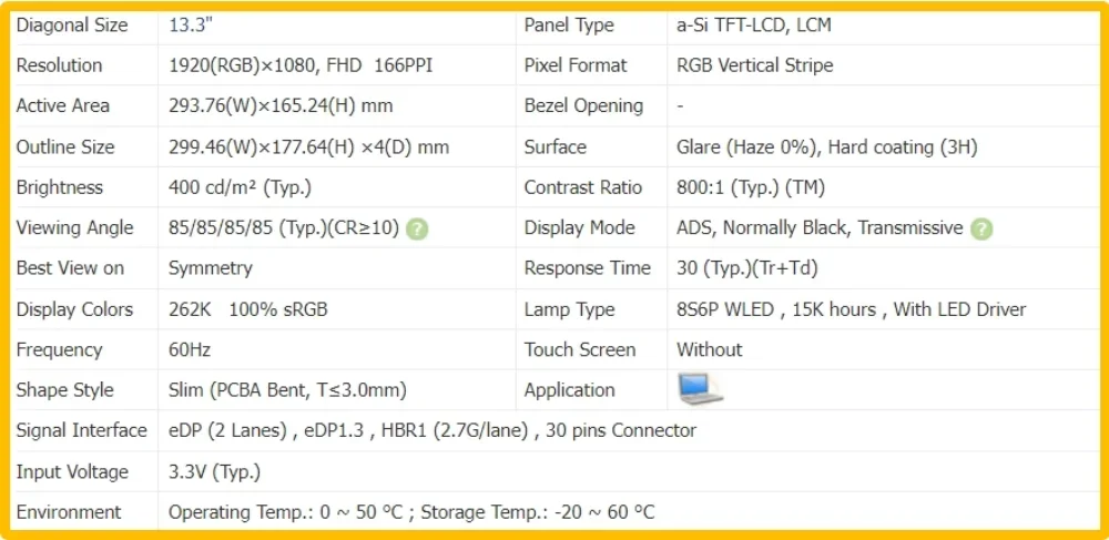 NV133FHM-N59 NV133FHM N59 13 3-дюймовый ЖК-экран для ноутбука Тонкая IPS-панель без сенсорного