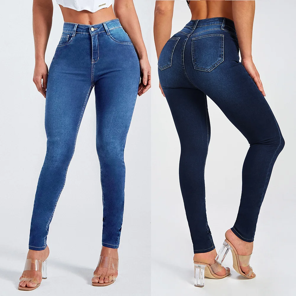 

Women Sexy Jeans High Waisted Jeans Legging Femme Washed Casual Skinny Jean Pencil Pants Highly Elastic Trousers Plus Size S-2XL