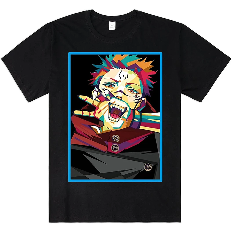 

Hot Japanese Anime Jujutsu Ryomen Sukuna Print Tops Tee Shirt Summer Casual Men's Short Sleeve Cotton Tshirt Cool Streetwear