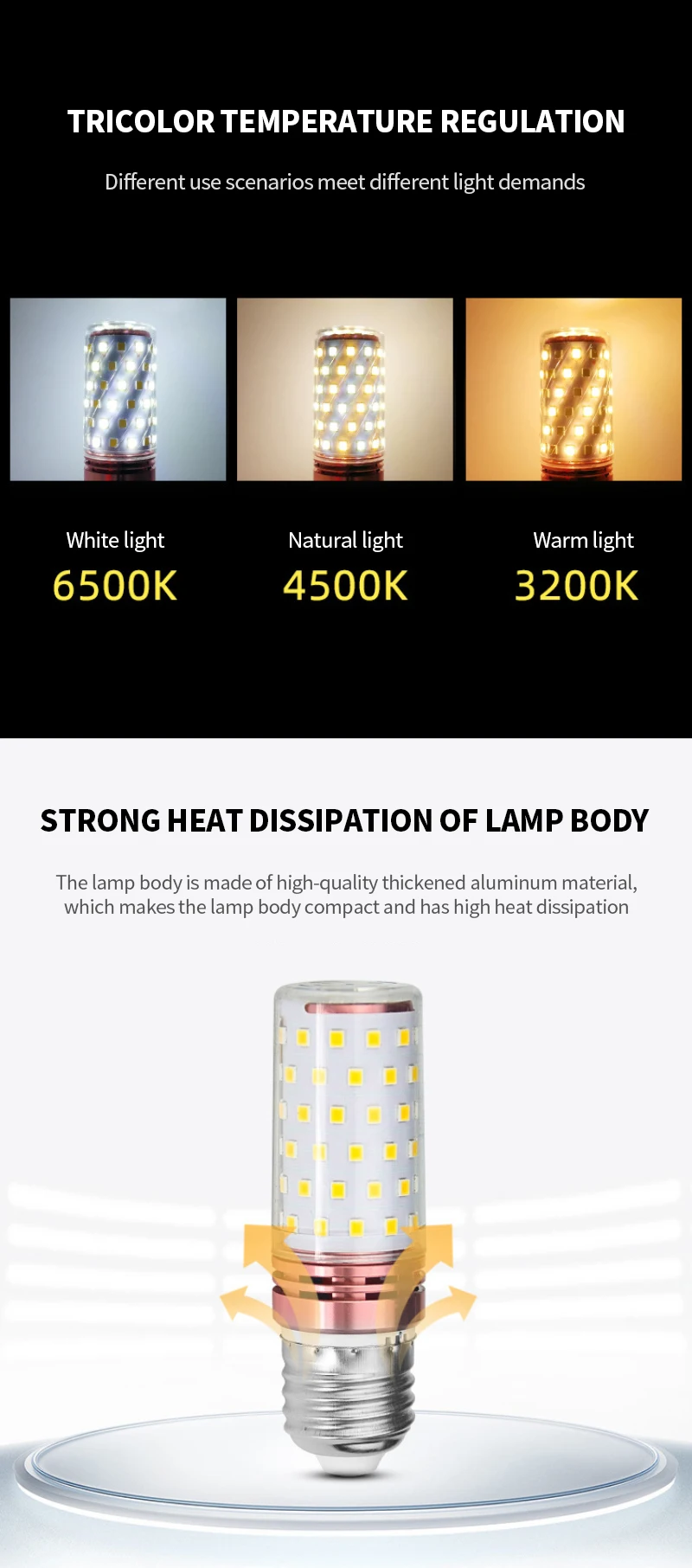 

LED Corn Lamp Head Strong Light Bulb High Light Without Shadow Bubble European Lamp Replacement Light Source Outdoor