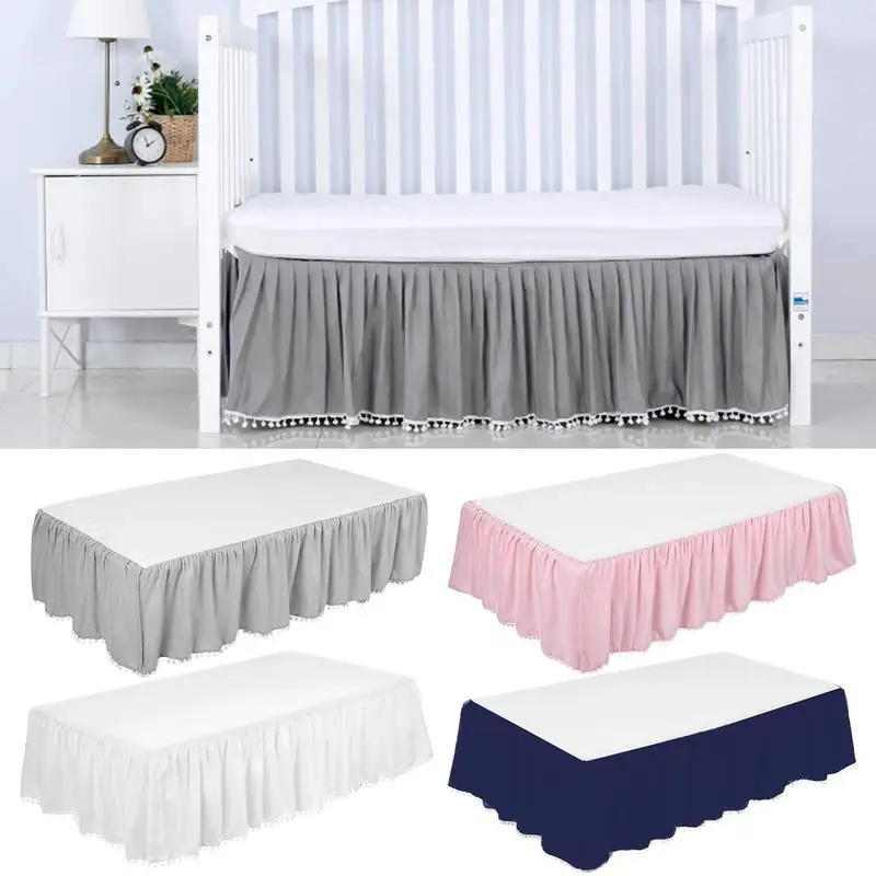 Mini Crib Elastic Bed Ruffle Bed Skirt Soft Comfortable Wrap Around Fade Resistant Home Hotel Bedroom Decorations Supplies