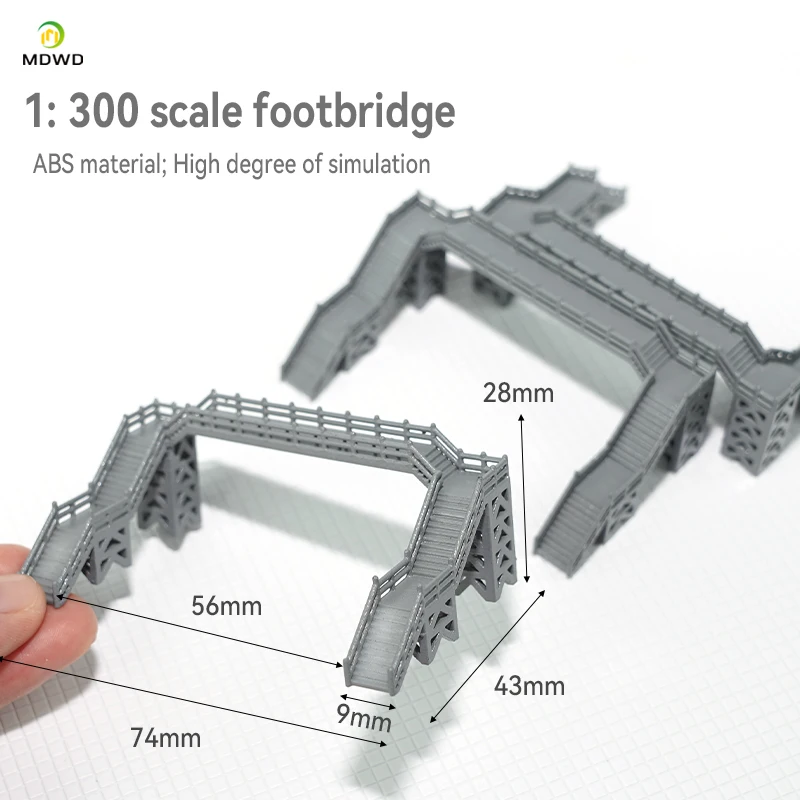 Фото 1:300 DIY Поезд Footbridge Имитационная модель Пешеходный мост DIY для модели поезда Железнодорожная станция Модель моста №1