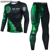 ganyanr jogging suits for men tracksuit sport clothes gym clothing sportswear training set fitness wear compression tights pants