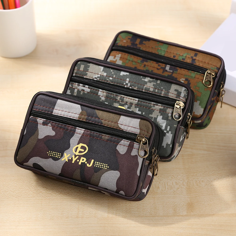 

Fashion Men Camouflage Printing Wallet Waist Packs Nylon Male Card Holder Phone Bags Waist Bag Waterproof Multifunction