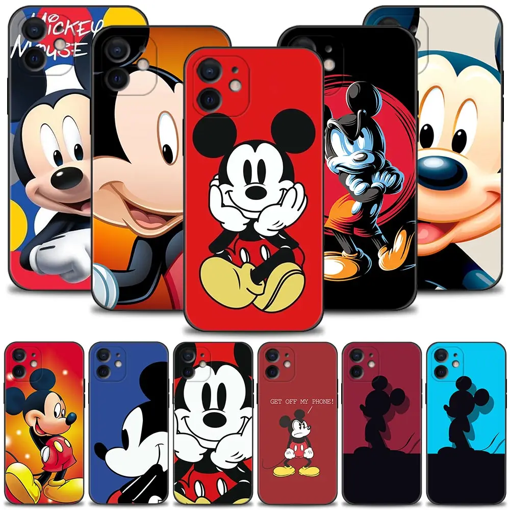 

Silicone Case For Apple iPhone 13 12 11 Pro Max Mini XS Max XR X 7 8 6 6S Plus 5 5S SE 2020 Phone Cover Mickey Mouse
