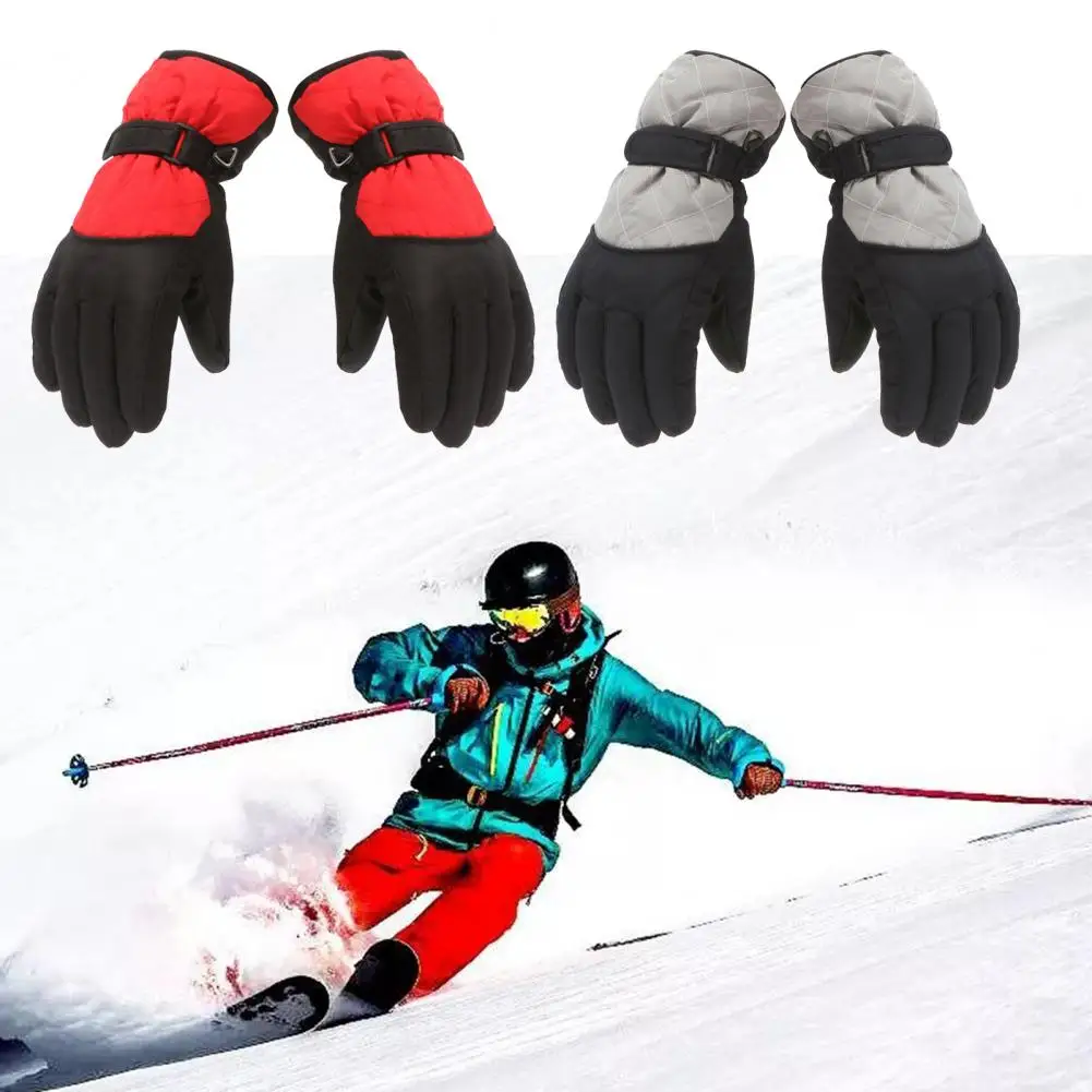

1 пара зимние перчатки ветрозащитные широкие применимые трикотажные водонепроницаемые Нескользящие Детские теплые перчатки для велоспорта