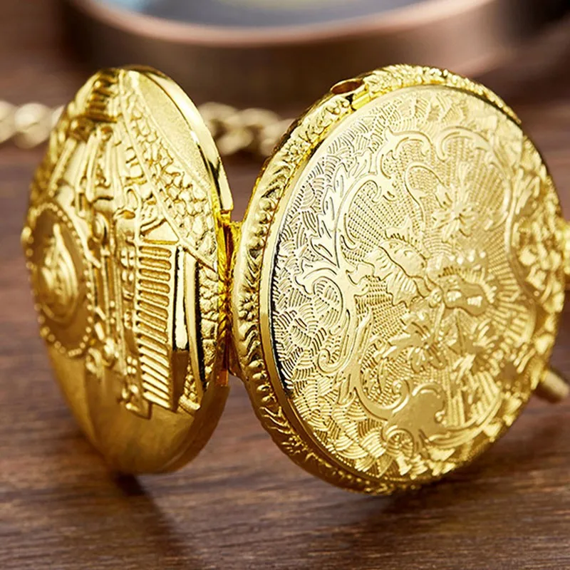 Luminous Flip Style Retro Locomotive Digital Literal Pocket Watch For The Elderly, Friends, And Loved Ones