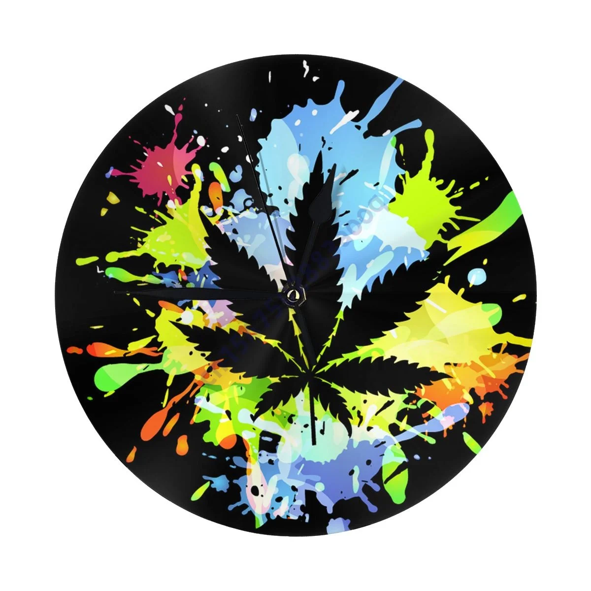 

Medical Marijuana Ink Blots wall clock household retro French color country decoration no tick mute retro round clock luxury