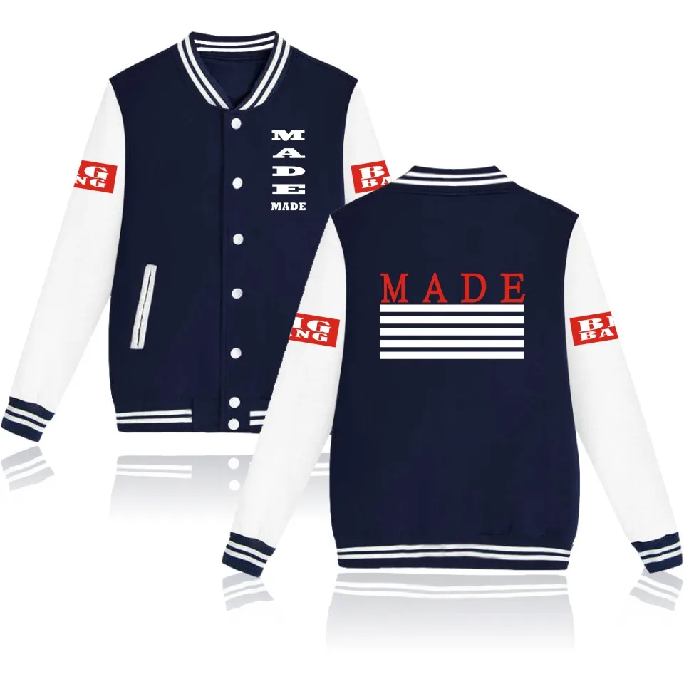 Bigbang куртка Сделано во всем мире бейсбольная униформа для женщин и мужчин Kpop