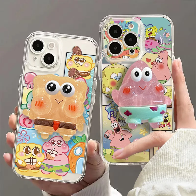 Мультяшный S-губка кронштейн чехол для телефона Xiaomi Redmi Note 13 12 12C 11 10 10C 13C 10s 9 9s 9A 9T 9C 8