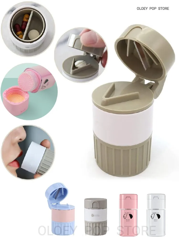 

Multifunction Portable Medicine Box Case Pill Cutter Crusher Powder Grinder Tablet Divider Storage Drug Dispenser Organizer New