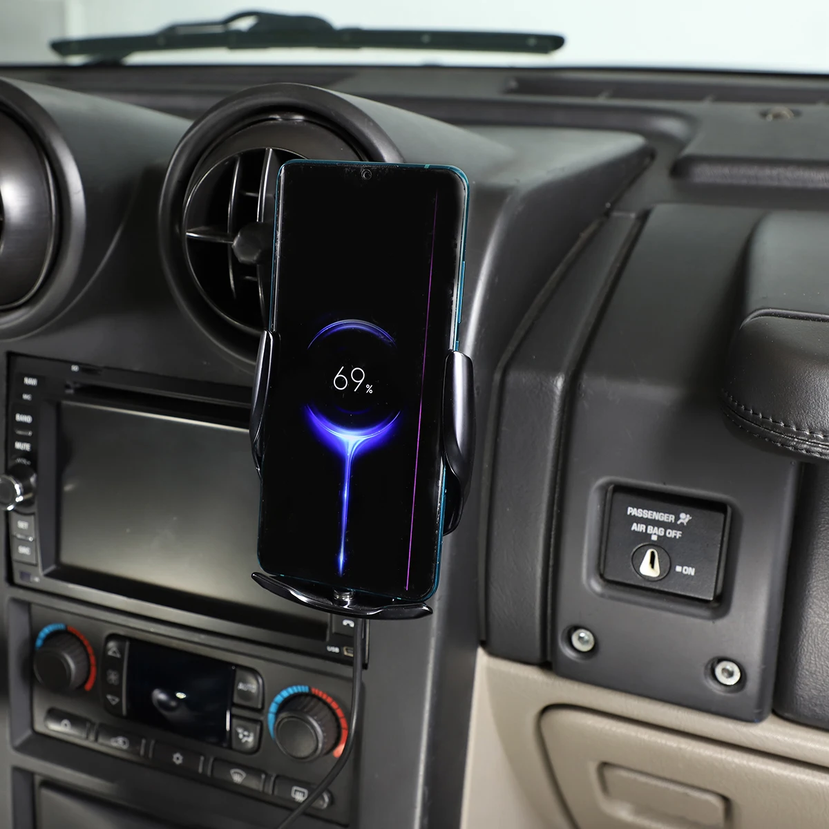 Черный Автомобильный держатель для телефона Hummer H2 2003-2007 из алюминиевого сплава