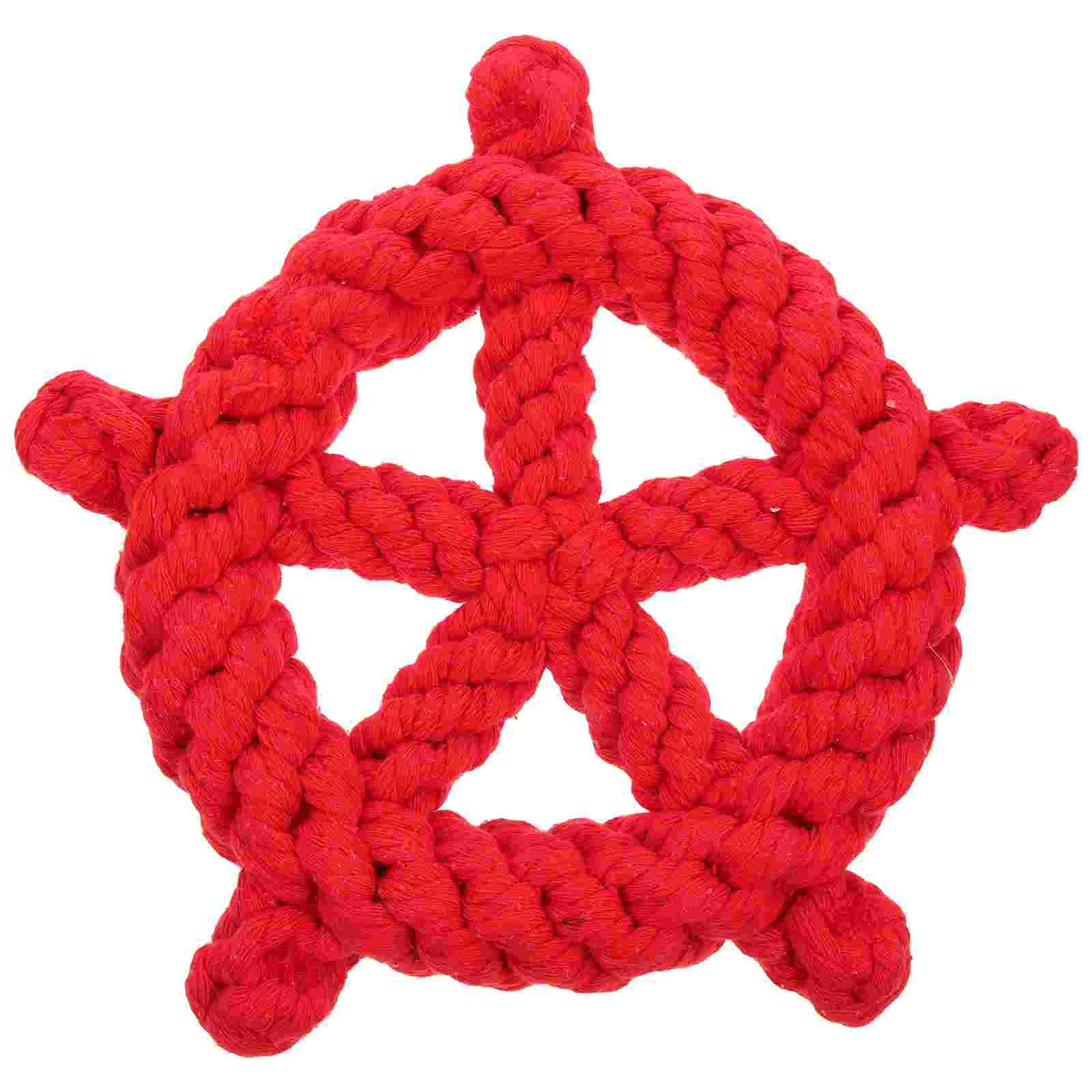 

1 Pc Molar Toy Ship Wheel Shape Cotton Rope Wear-resistant Pet Chewing Toys Educational Plaything for Cats Pets