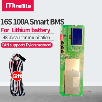 16S Smart BMS 100A LiFePo4 Li-ion RS485 UART puede Comunicación paralela para Software inversor LCD 1