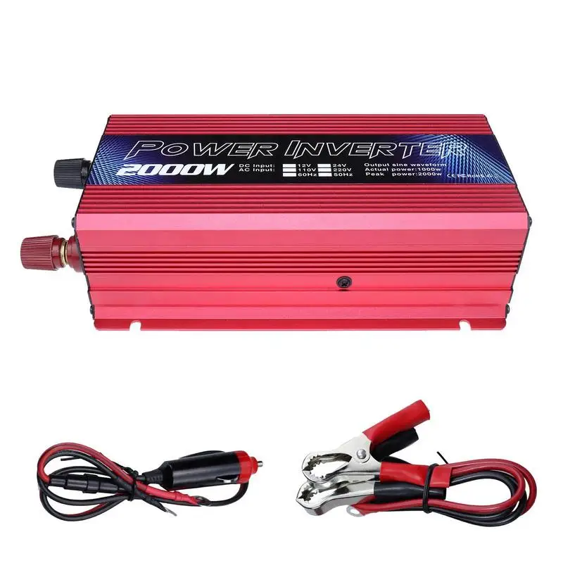 

Car Power Inverter 2000W Power Supply Voltage Interchanger DC12V To AC 110-220V Power Saver Adapter For Charging Laptops Tablet