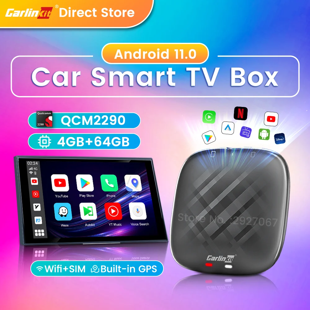 

CarlinKit Ai Box Mini CarPlay Android 11 TV Box 4G LTE+Wifi Bluetooth Connect Netflix Wireless CarPlay AndroidAuto Streaming Box